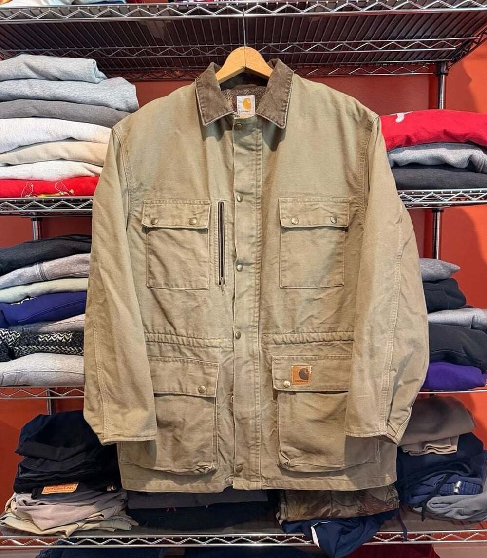 Vtg Carhartt Blanket Lined Trail Parka Barn Coat Duck Canvas Jacket Large Men